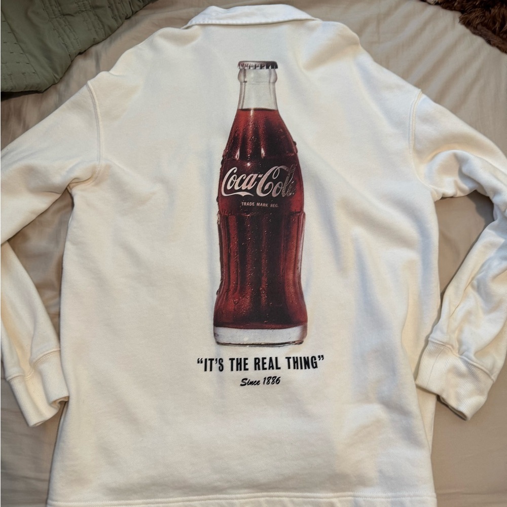 H&M Cream Long Sleeve Tee With Iconic Logo View 2